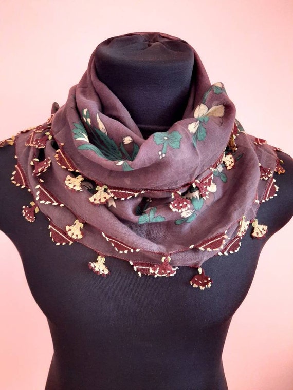 Scarf antique scarf anatolian silk embrodery