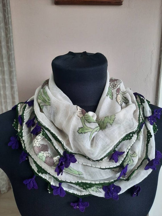 Antique scarf anatolian silk embrodery