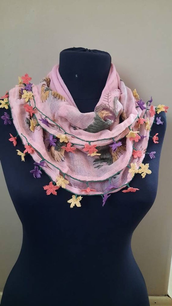 Antique textile ,scarf ,silk embroidery
