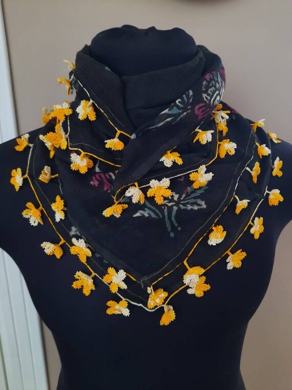 Scarf , Antique scarf anatolian silk embrodery