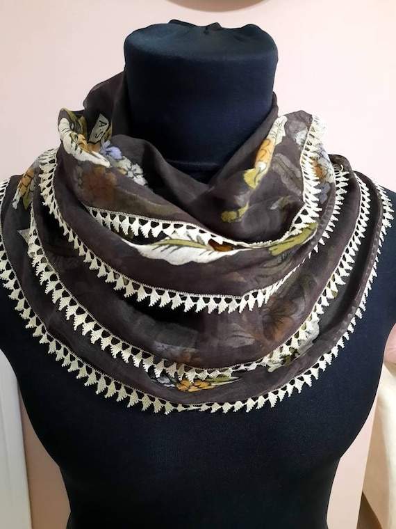 Antique scarf anatolian silk embrodery