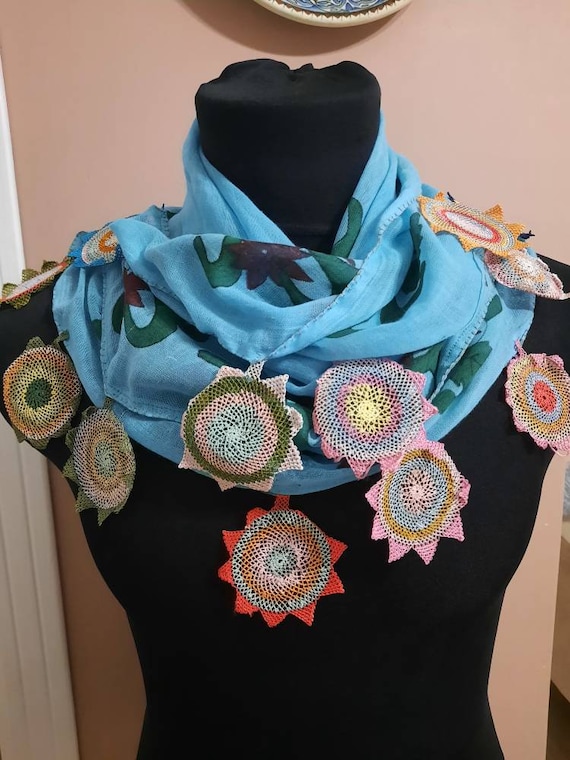 Scarf antique scarf anatolian silk embrodery