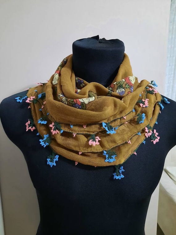 Scarf ,Antique scarf , anatolian silk embrodery
