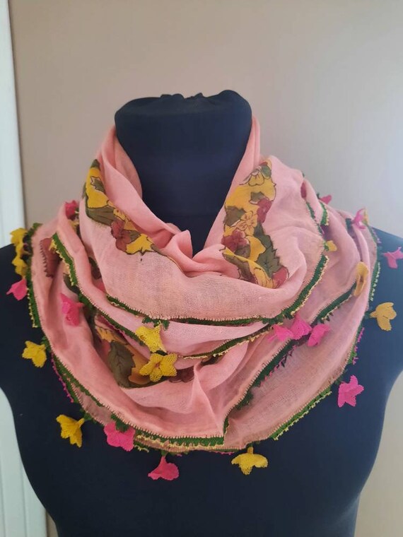 Antique scarf anatolian silk embrodery