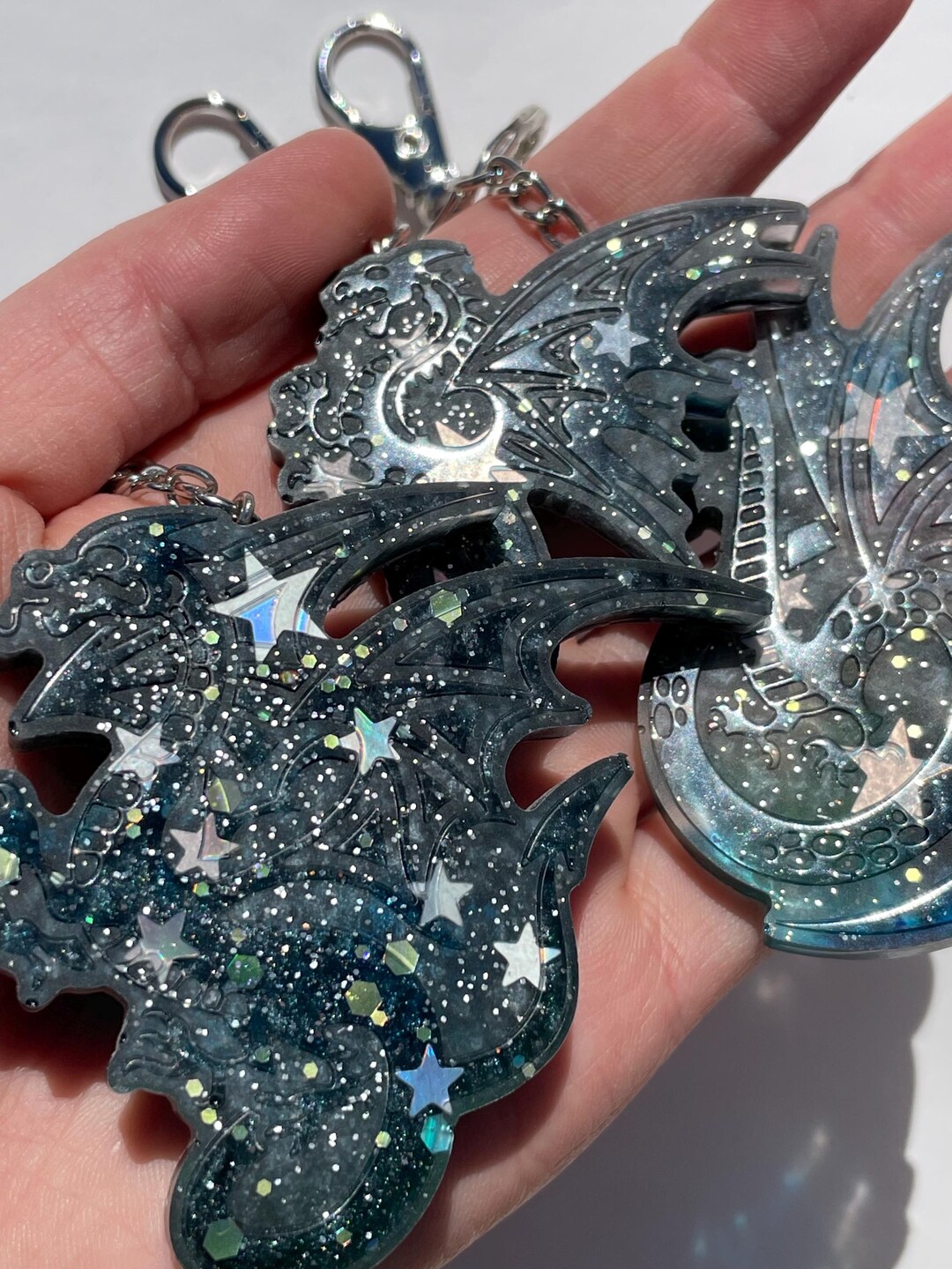 Deep Space Dragon Keychains - Etsy