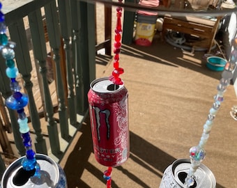 Red, White, and Blue Can Wind Chime - Upcycled Monster Energy Can Craft