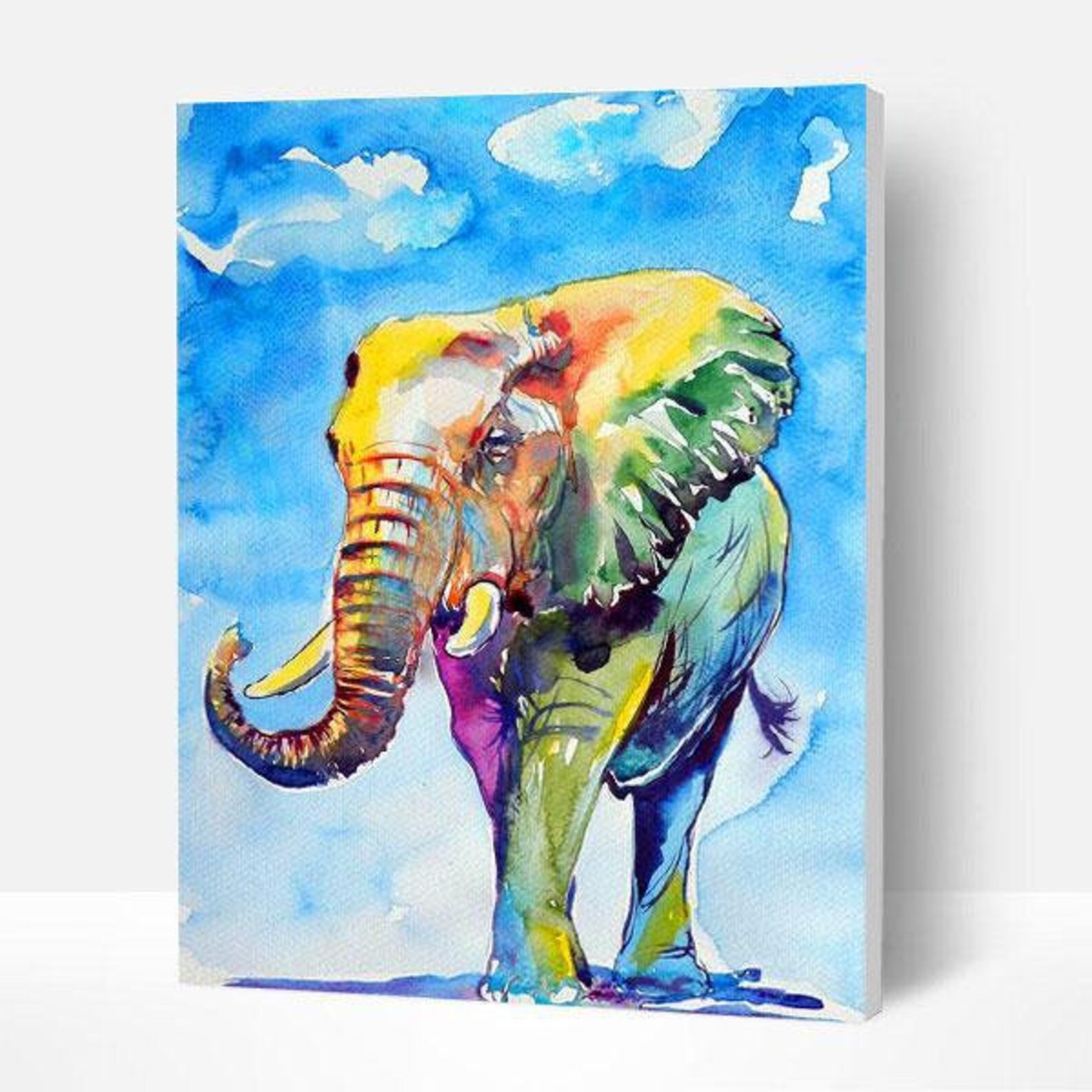 Paint by Numbers Kit Painted elephant Etsy