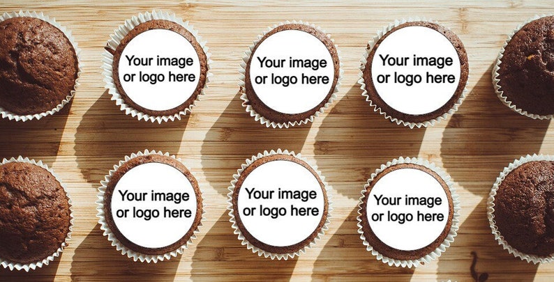 Custom Wafer Paper Edible Toppers ROUND PRE-CUT image 1