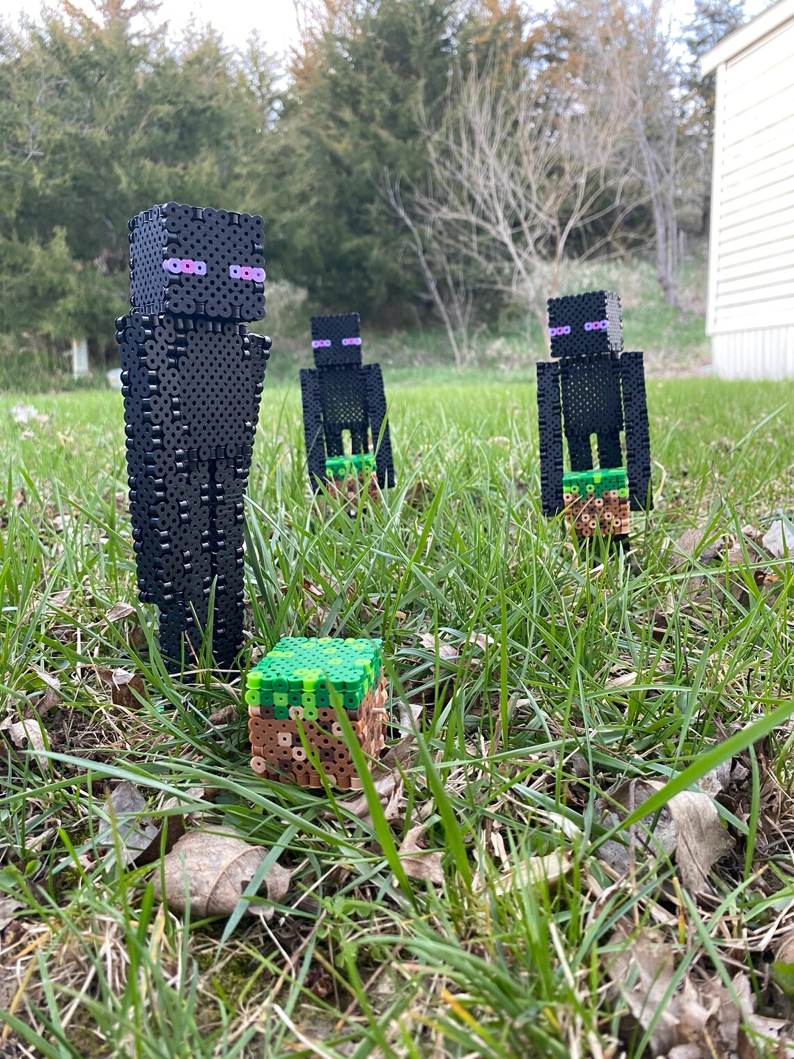 Enderman Minecraft Mob Statue Shelf Piece Perler Beads Etsy Australia