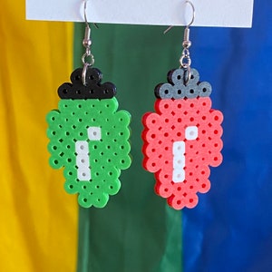 Christmas Light Earrings - Winter Holiday Christmas Perler Beads