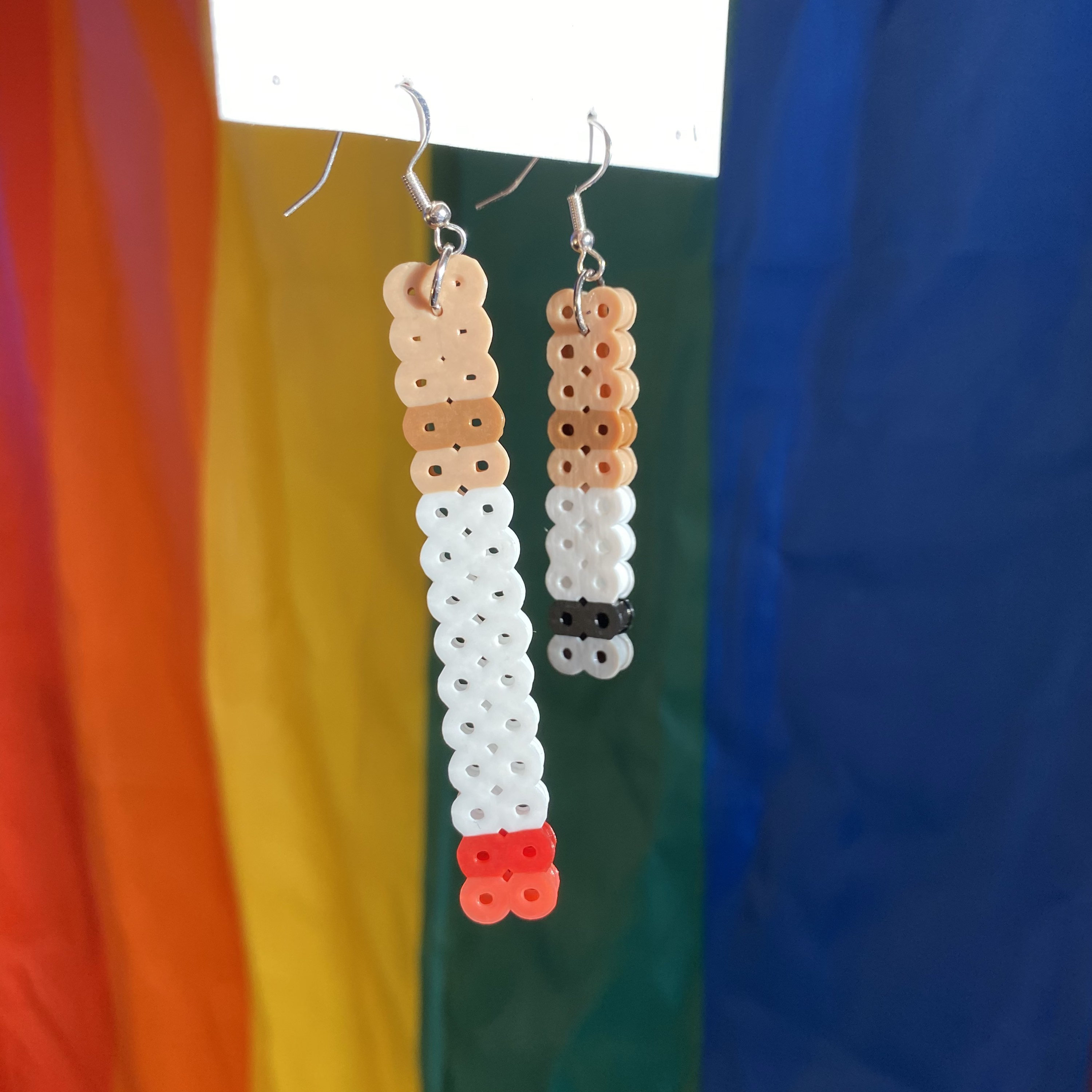 cigarette burst beads Cigarette Earrings - Grunge Mix Matched Perler Beads