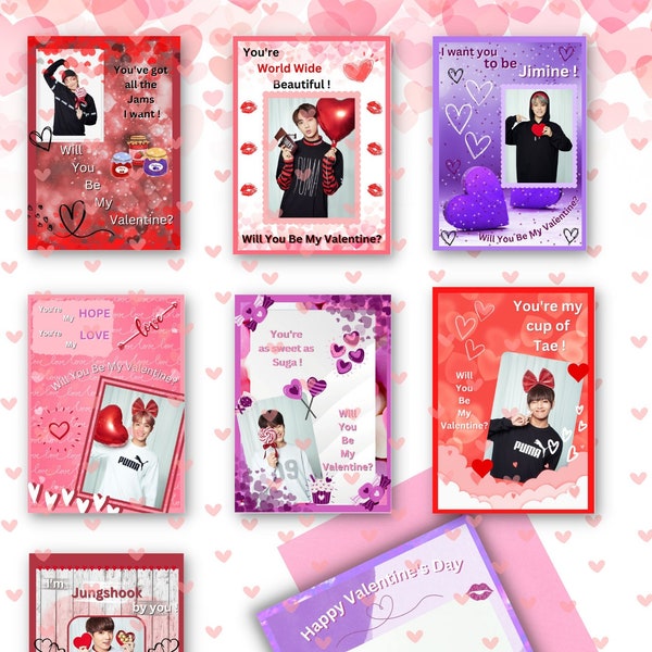 BTS Valentine's Day Cards / Valentine's Day Cards / Digital Cards / Digital Download