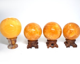 Orange Calcite Crystal Balls/Spheres