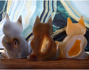Agate Cats with Druzy