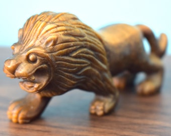 Gold Tiger's Eye Lion (Hand Carved)