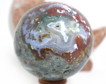 Lg Ocean Jasper Crystal Ball/Sphere - 943g
