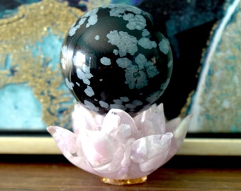 Obsidian Snowflake Crystal Balls
