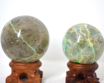 Small Green Moonstone Spheres