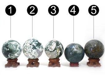 Small Moss Agate Crystal Balls/Crystal Spheres