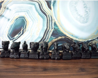 Obsidian Chinese 12 Zodiac Animal Statues