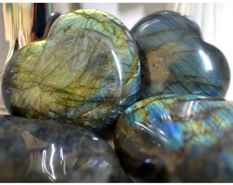 Large Labradorite Hearts