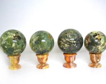 Prehnite Crystal Balls/Spheres (Heart Chakra/Solar-Plexus)