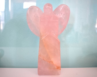 Large Rose Quartz Angel Statue - Crystals for Love - Self Care Crystals- Valentine's Day - Gifts For Her