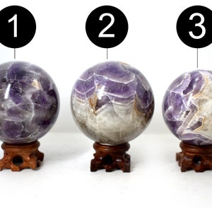 Medium Dream (Chevron) Amethyst Crystal Balls/Spheres - Third Eye Chakra - Crown Chakra