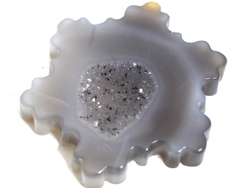 Agate Crystal Snowflake with Druzy