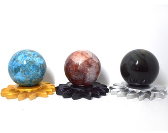 Sun Sphere Stands/Crystal Ball Holders - Yellow, Silver, Dark Blue