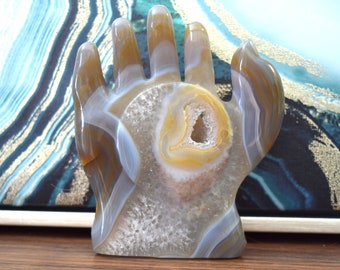 Agate Buddha Hand (Hand of God) - Crown Chakra