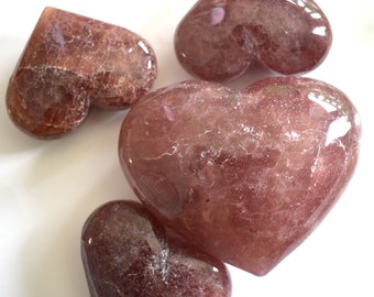 Strawberry Quartz Hearts