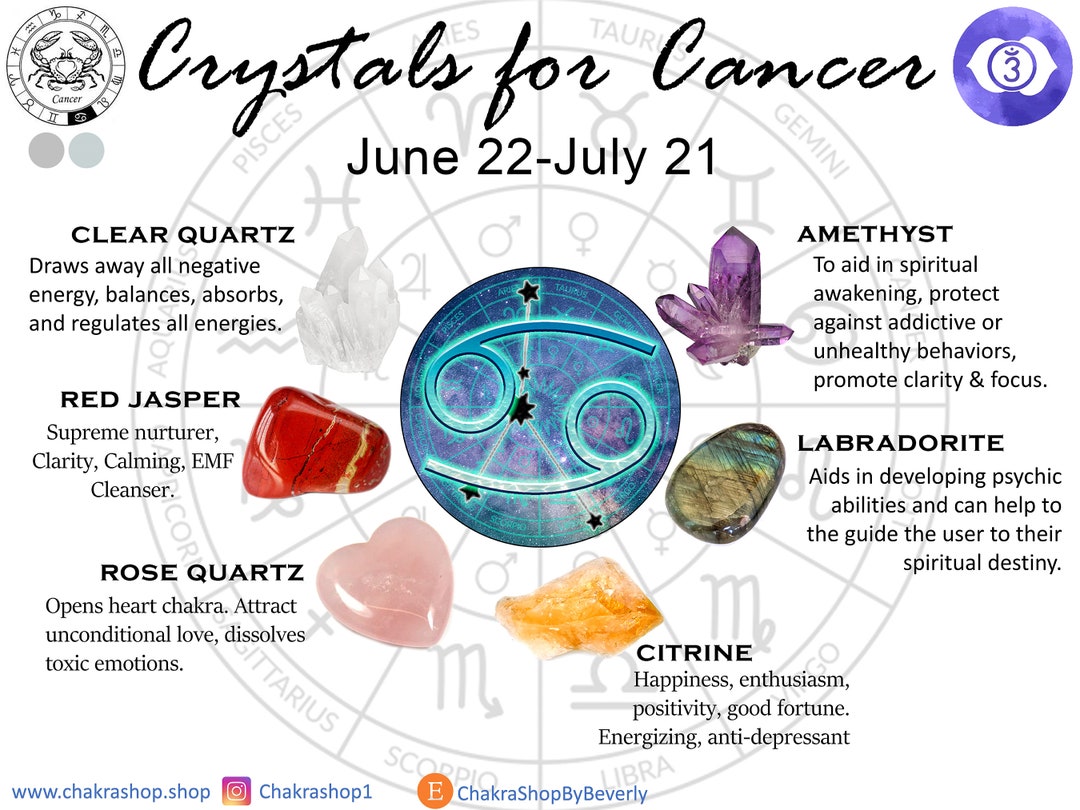 Cancer Zodiac Crystal Healing Kit - Etsy