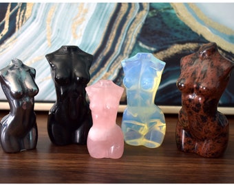 Crystalline Figurines - Mahogany Obsidian, Hematite, Rose Quartz, Opalite, Obsidian - Fertility Crystals - Crystals For Love - V-Day