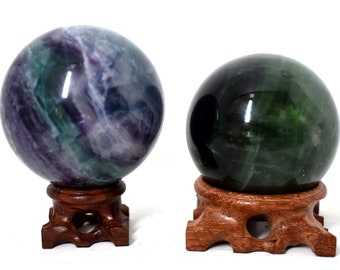 Purple Green Fluorite Crystal Balls/Spheres