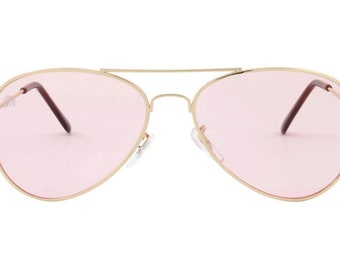 Rose Aviator Mood-Boosting Sunglasses with Protective Chakra Bag