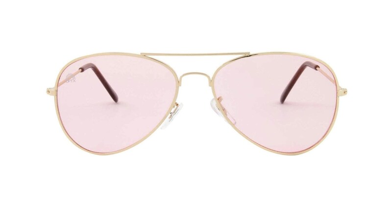 Rose Aviator Mood-Boosting Sunglasses with Protective Chakra Bag