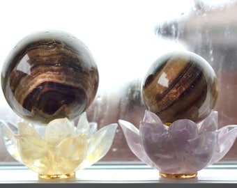 Chocolate Calcite AKA (Brown Aragonite) Crystal Balls/Spheres