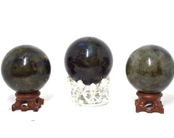 Labradorite Crystal Balls with Flash