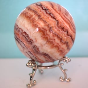 Striped Orange Calcite Crystal Ball/Sphere