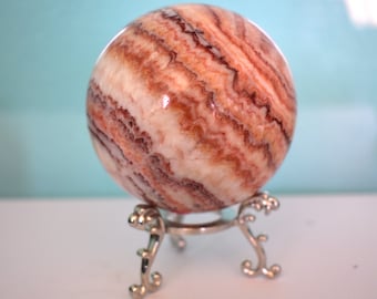 Striped Orange Calcite Crystal Ball/Sphere