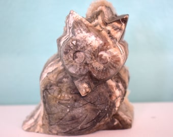 Hand-Carved Druzy Agate Owl - All Chakras