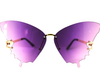 Violet Ombre Butterfly Mood-Boosting Sunglasses - Crown Chakra - Color Therapy