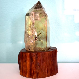Citrine Point with Stand - Solar-Plexus, Sacral, Crown Chakra
