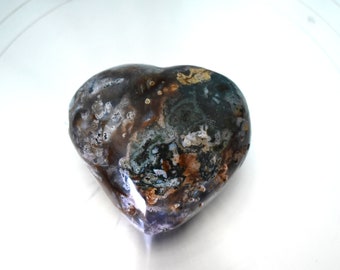 Ocean Jasper Heart Lg - Solar-Plexus, Heart Chakra