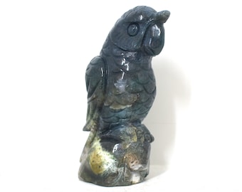 Green Moss Agate Parrot - Heart Chakra
