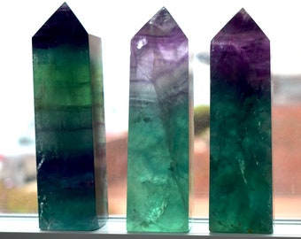 Fluorite Crystal Towers - Heart, Throat, Third-Eye Chakra