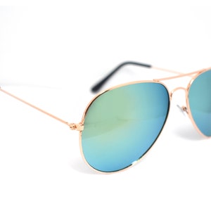 Blue-Green Aviator Sunglasses