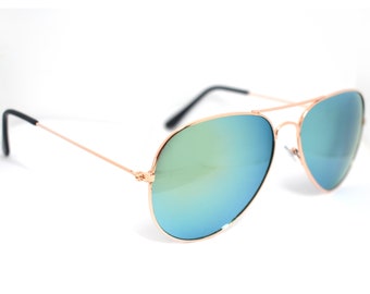 Blue-Green Aviator Sunglasses