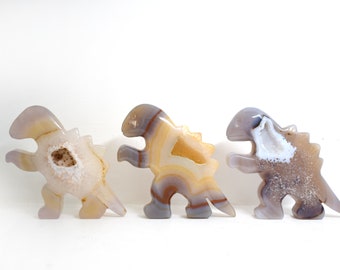 Agate Dinosaurs with Druzy